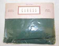 Vintage Stevens Caress Twin Flat Sheet no Iron Forest Green Made in USA NOS
