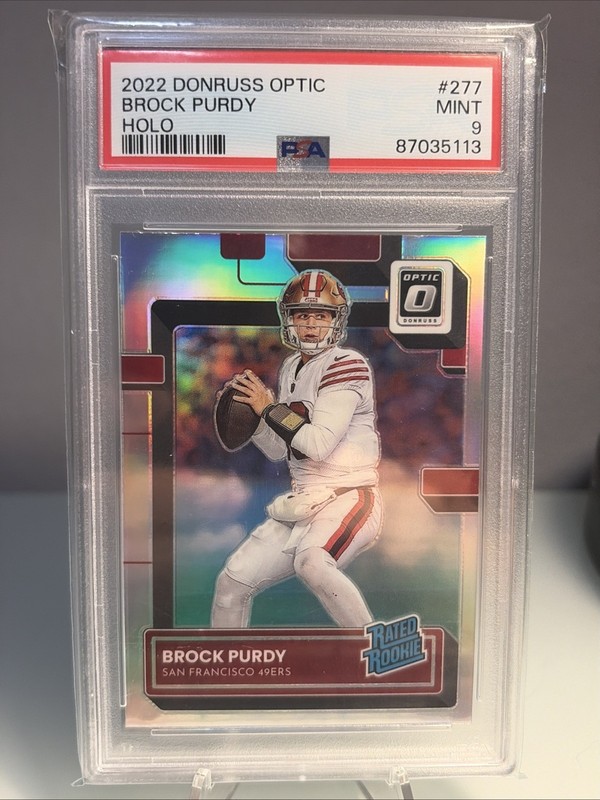 Panini Donruss Optic 2022 Brock Purdy Holo Prizm Rated Rookie RC #277 PSA 9