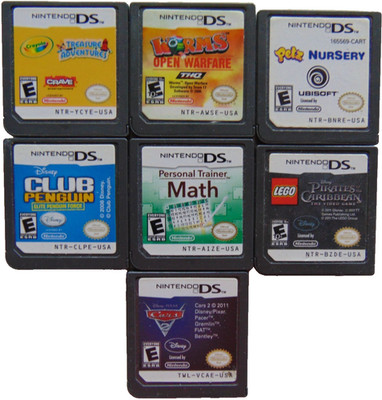 Lot of 7 Nintendo DS Worms Petz Lego Pirates Disney Cars Crayola Club Penguin