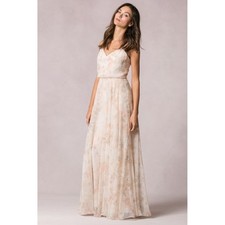 NWT Anthropologie Jenny Yoo Inesse Floral Maxi Dress Sz 8 Fairy Garden Wedding