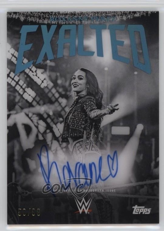 2025 Topps Exalted WWE Black & White Signatures Aqua /99 Roxanne Perez Auto 17uv
