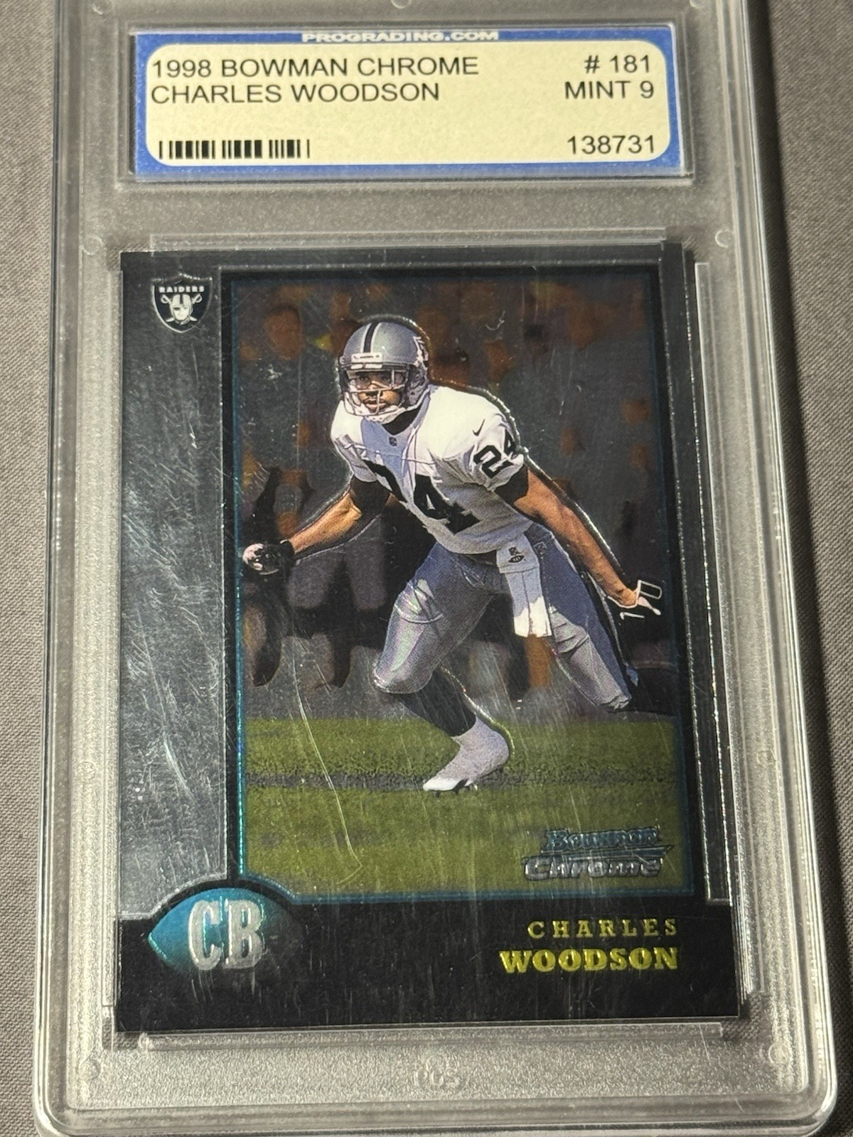Topps 1998 Bowman Chrome Charles Woodson #181 Oakland Raiders Football Card