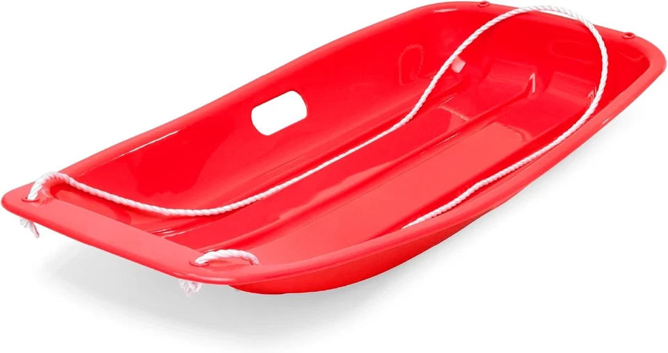 35-дюймовые детские пластиковые санки-тобогганы Best Choice Products с выдвижной веревкой, 2 ручки - Изображение 2 из 4