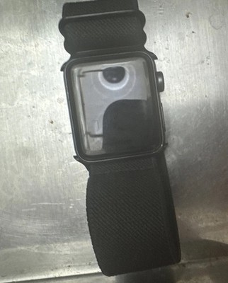 Apple Watch Series 3 Aluminum Case with Sport Band 38mm, Black, Charging Cord