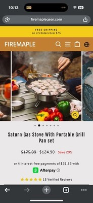 Firemaple Saturn Gas Stove with Portable Grill Pan Set