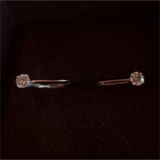 Natural Diamond Leverback Dangle Earrings 14K White Gold 0.33cttw