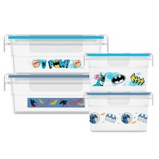 Snapware 8-Pc Plastic Food Storage Containers Set, 4.6-Cup Medium, Batman