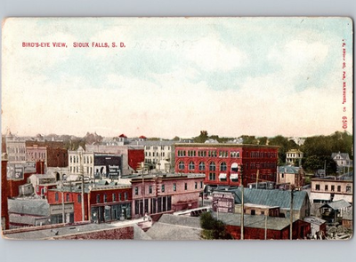 #ad c1910 Birds Eye View Of SIOUX FALLS South Dakota SD Postcard $3.99
