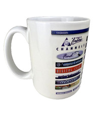 Vintage 1990s AOL America Online Channels Coffee Mug Tech Memorabilia Y2K