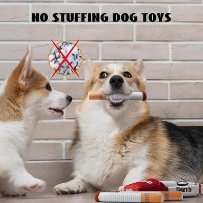 Funny Interactive Plush Dog Toy, Creative Cigarette Design, Giggling Chew Toy fo