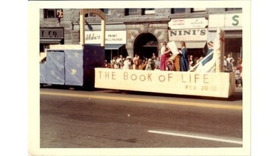 1960s Downtown Parade Float 'Book of Life' Rev 20:12 Aldo's Photograph