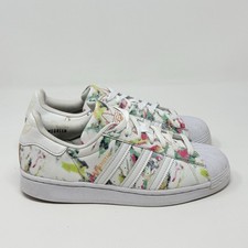 Adidas Superstar Acuarela Tenis Mujer 7 Multicolor Cuero Concha Puntera Zapatos