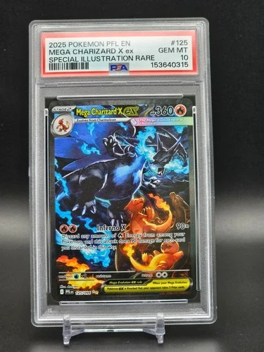 Pokemon Mega Charizard X ex 125/094 Me02: Phantasmal Flames Holo PSA 10
