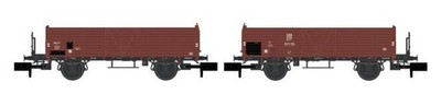 Hobbytrain N 2er Set offene Güterwagen L6 SBB, Ep.III, Holz-Ausführung 24351
