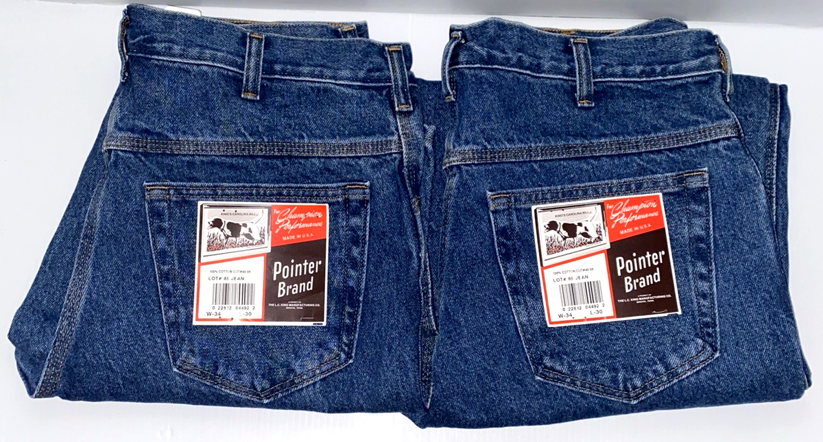 VTG Pointer Brand Jeans Dark Denim Workwear Mens 34 x 30 Deadstock