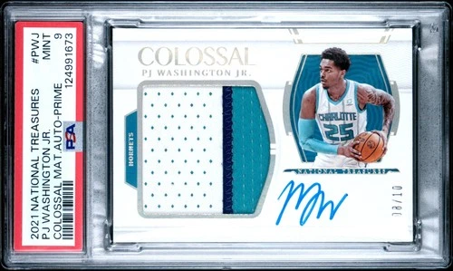 2021-22 National Treasures PJ Washington Jr. Colossal Patch Auto /10 PSA 9