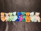 LOT OF 10 - Different Vintage Bear Beanie Babies - No Hard Tags - 1990s - 1 McDs