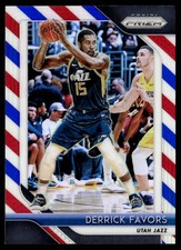 2018-19 Panini Prizm Prizms Red White & Blue PRIZM Derrick Favors Utah Jazz #173