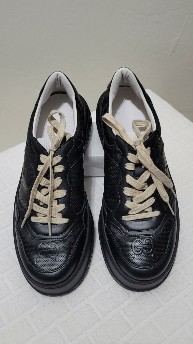 GUCCI| (767931 FACPK 8641) Gucci Men's Size 9US Black gg Embossed Sneaker $880 | eBay