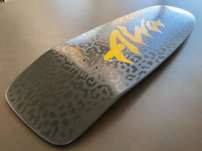 Tony ALVA Black Leopard & Yellow Skateboard Deck (10 x 33 Tony ALVA Black Leopard & Yellow Skateboard Deck (10 x 33