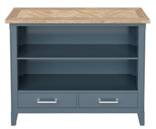 Blue & Parquet Oak Bookcase TV Unit Sideboard Desk Tables Chairs Bench-Autograph