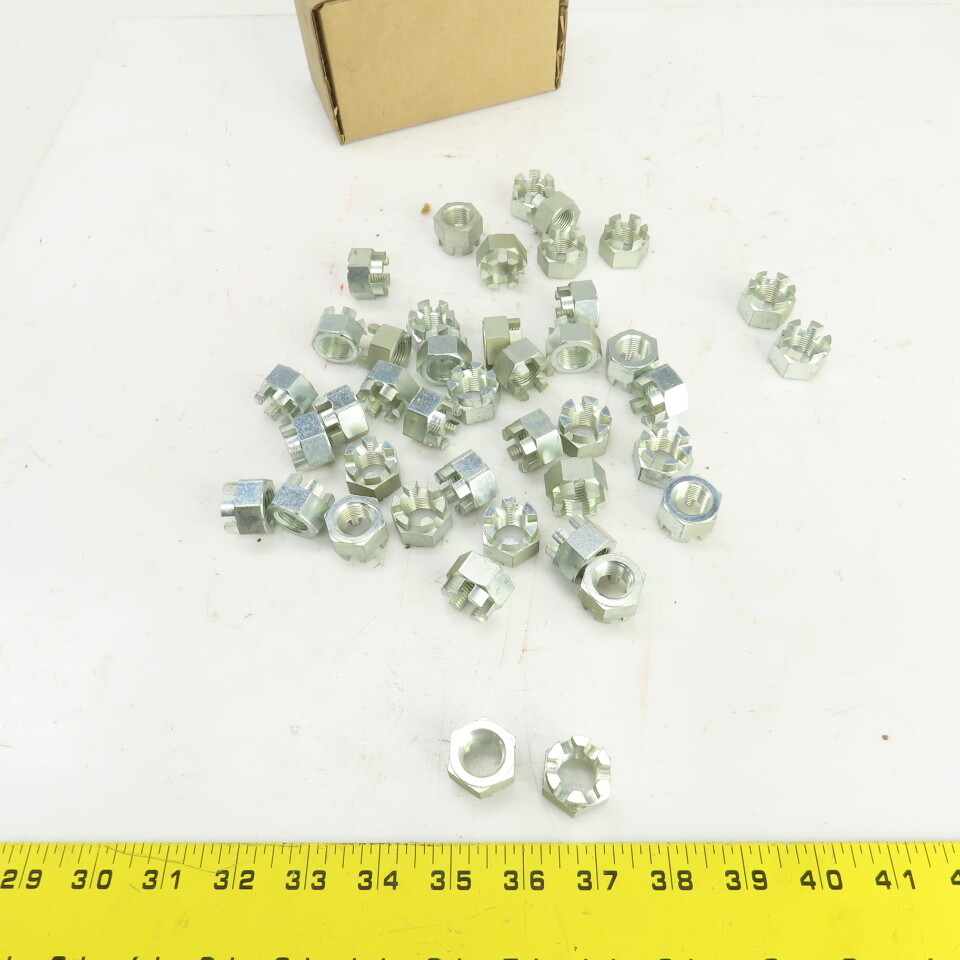 5/8"-11 Slotted Hex Castle Nut Zinc Plated Lot Of 40