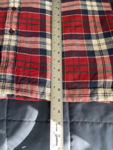 Vintage Arrow Sport Lined Plaid Long Sleeve Jacket Sz L Quilted Lining Buttons - Picture 16 of 23