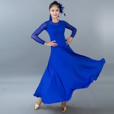 Latin Ballroom Dance Dress Modern Salsa Waltz Standard Long Dress C001 7 Colors