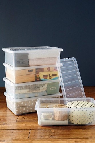 4L/32L/62L CLEAR PLASTIC Storage Box With Lid Stackable Underbed Containers - UK - Picture 36 of 54