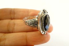 Black Onyx Solitaire 925 Sterling Silver Ring Size 6 7 8 9