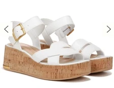 Sarto Franco Sarto Tilly Platform Sandals White Leather Women's Size 10 Resort