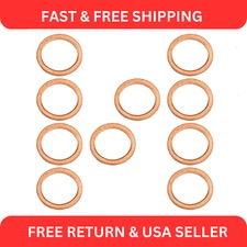 Elring Set of 10 Engine Oil Drain Plug Gaskets For Dodge Fiat Jeep Mercedes