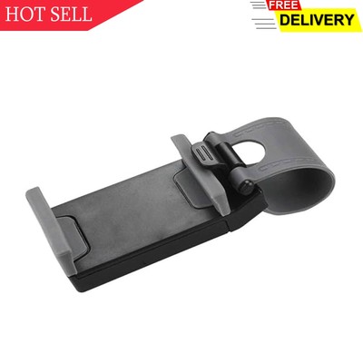 Reiko Car Steering Wheel Phone Mount - Retail Packaging - Gray - HLD07-GY