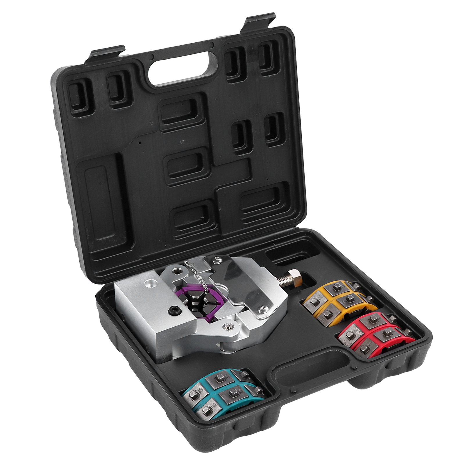 Heavy Duty Bench Hose Crimper Kit With 100 Ferrules – For 1/4”, 5/16”, 3/8” Hoses, Portable Repair Tool