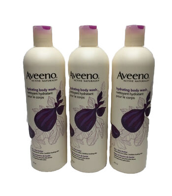 3 x Aveeno Body Wash Fig Shea Active Naturals Positively Nourishing Hydrating