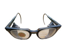 Nos Vintage 50s CESCO Work Super Safety Goggles Side Vent Eyeglasses Curled Arms