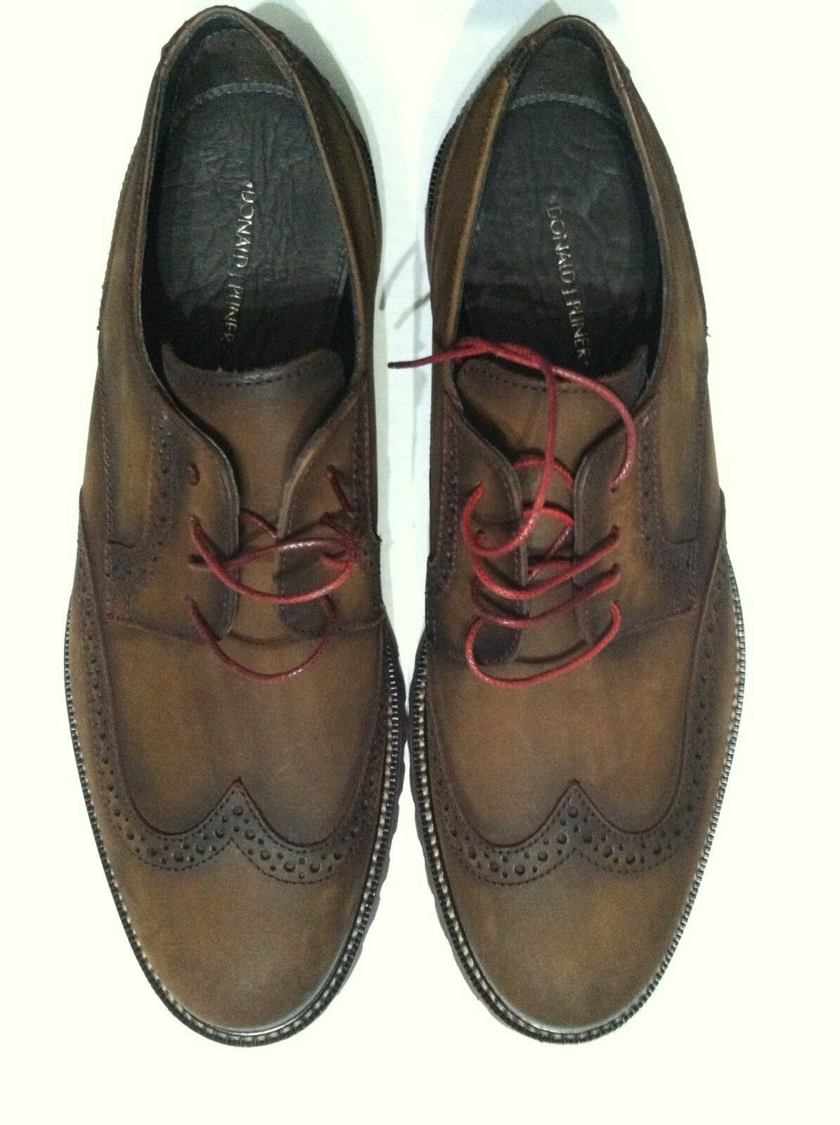 SAOLA DONALD J PLINER SCARPE DA UOMO NUOVE MARRONI IN PELLE MISURA: 9 5 M