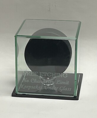 Hockey Puck Etched Glass Personalized Display Case