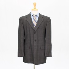 Hart Schaffner Marx 42R Gray Sport Coat Blazer Jacket Solid 3B Wool