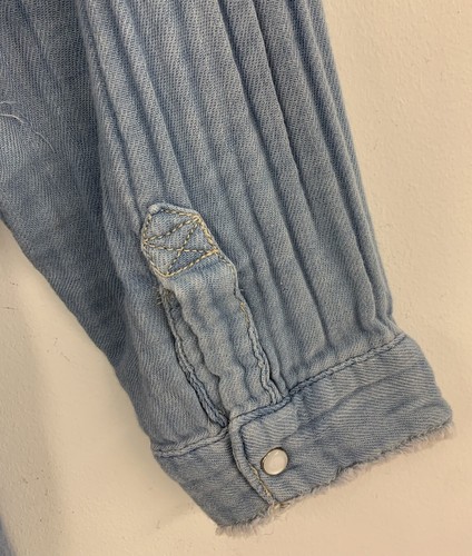 Free People Cinderella Story Shirt Dress Relaxed Blue Size S NEW - Picture 9 of 14