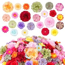 210 Pcs Mini Silk Flower Heads Small Fake Rose Daisy Faux Flowers Bulk for Cr...