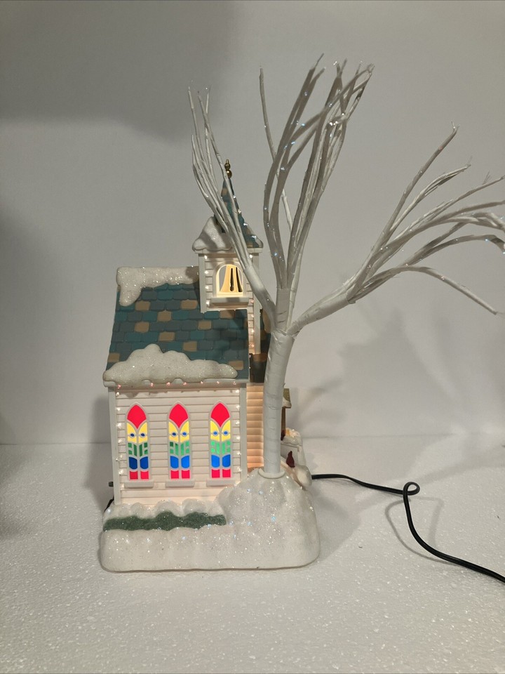 Avon Holiday Splendor Lighted Fiber Optic Church Christmas Church eBay