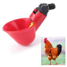 Bird Pigeon Automatic Drinker Feeder Water Bottle Cup Fit Chicken Poultry Red