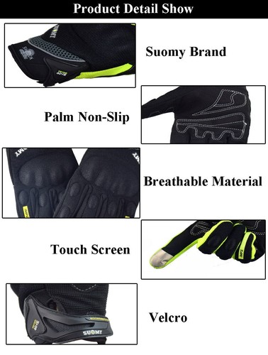 Motorcycle Gloves Men Racing Gant Motor Riding Breathable Summer Full Finger AU - Picture 9 of 12