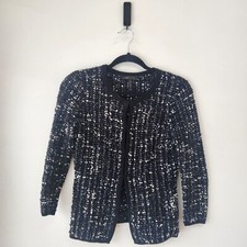 BCBG Maxazria Speckled Black Comfy Cardigan Sweater Women's XXS