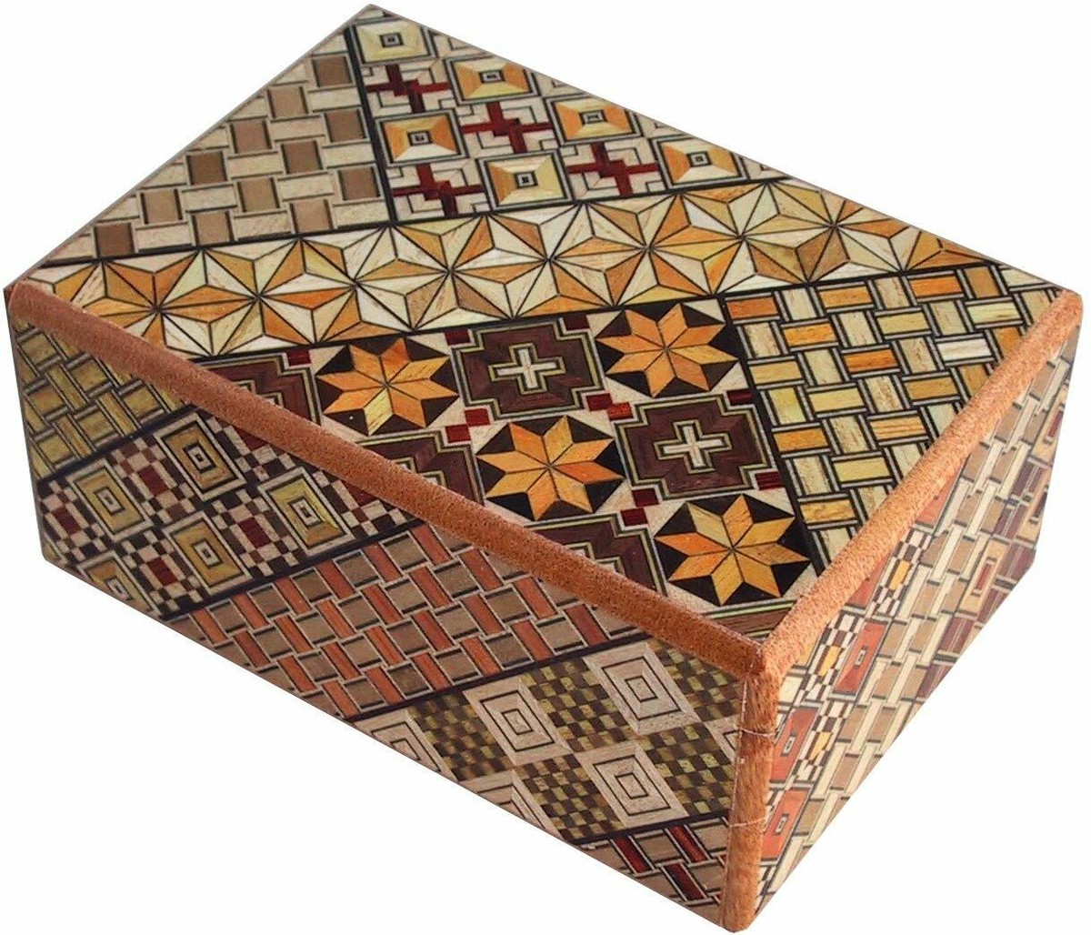 Yosegi Marquetry Hakone craft work Japanese puzzle box 7steps