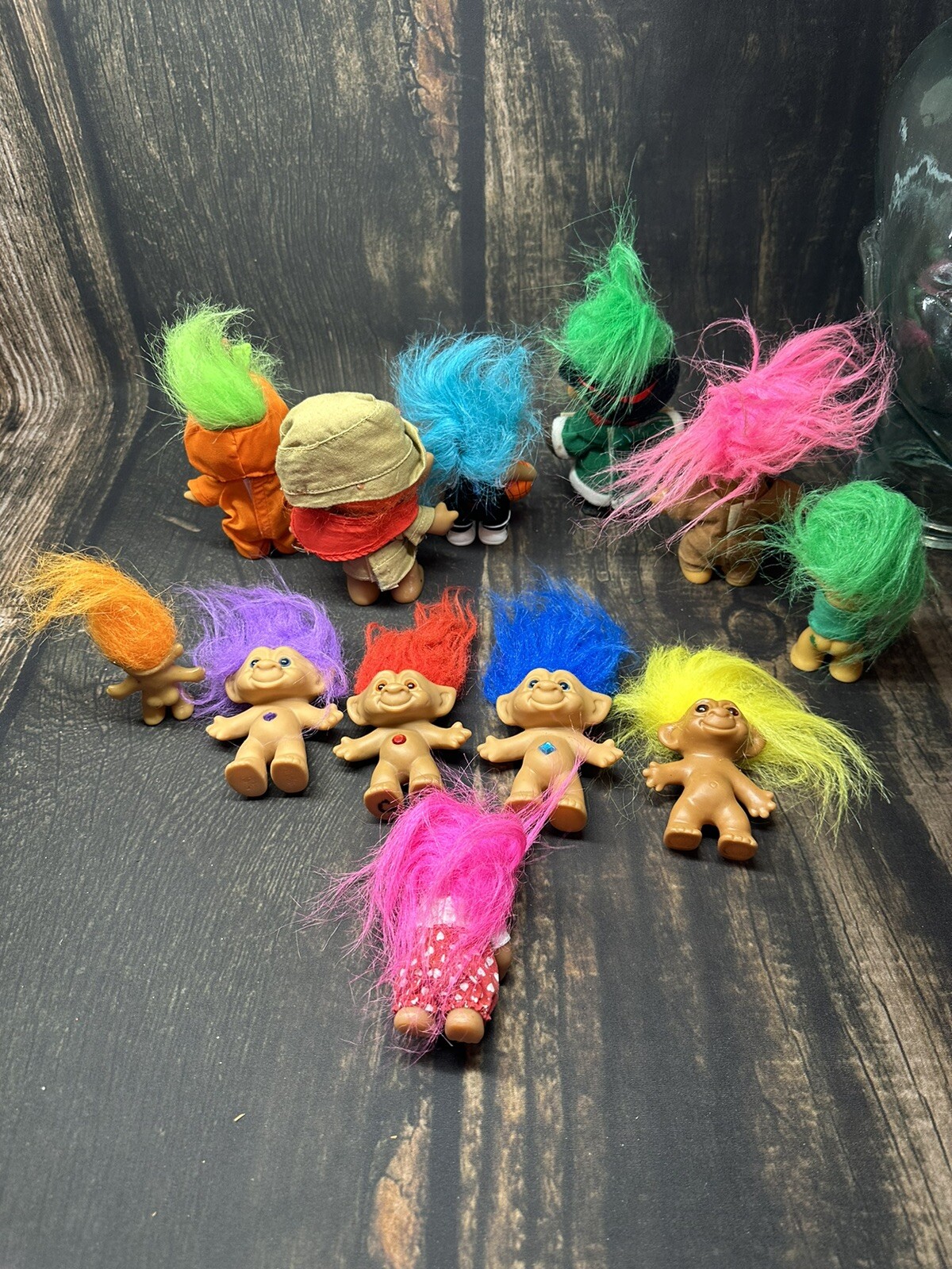 Trolls Poppy Rhinestone Vintage Lot of 12 TROLLS dolls rhinestone belly Christmas Halloween ...