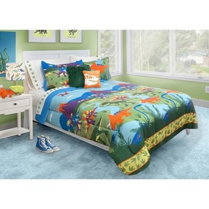 green dinosaur bedding