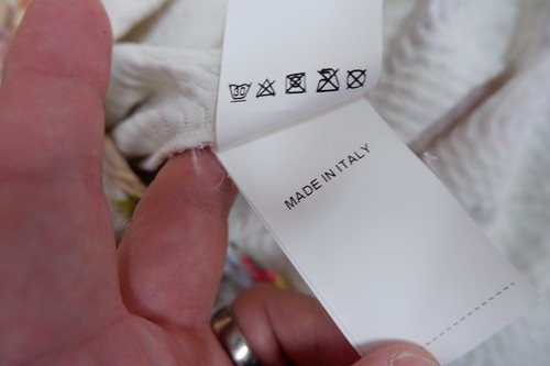 Abito senza marchio taglia 42 UK 10 ottime condizioni manica lunga corpo floreale Made In Italy - Foto 5 di 7
