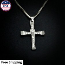 Fast  Furious Movie Fan Vin Diesel Dominic Toretto Cross Pendant Necklace Chain